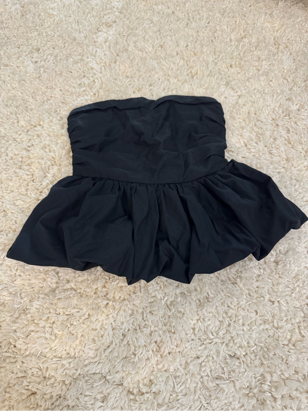 Hollister Black Strapless Ruffled Mini Top